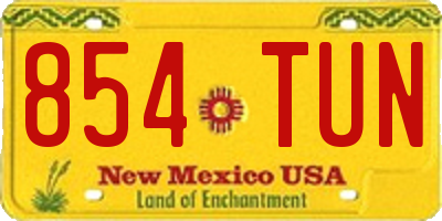 NM license plate 854TUN