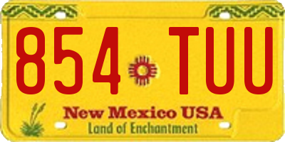 NM license plate 854TUU