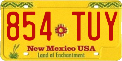 NM license plate 854TUY