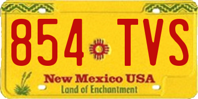 NM license plate 854TVS