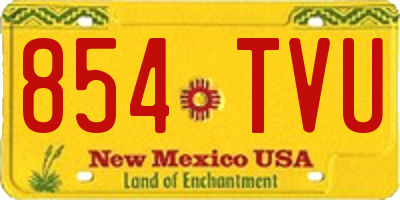 NM license plate 854TVU