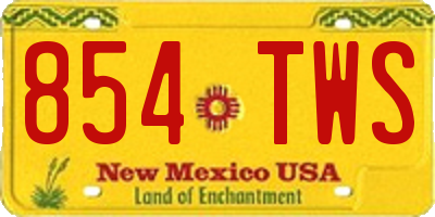 NM license plate 854TWS