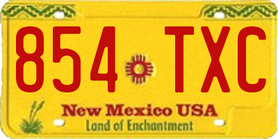 NM license plate 854TXC
