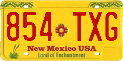 NM license plate 854TXG