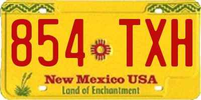 NM license plate 854TXH