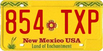 NM license plate 854TXP