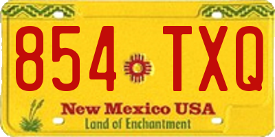 NM license plate 854TXQ