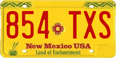NM license plate 854TXS