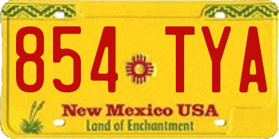 NM license plate 854TYA