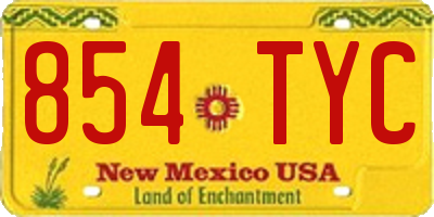 NM license plate 854TYC