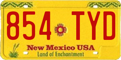 NM license plate 854TYD
