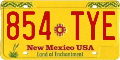 NM license plate 854TYE