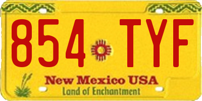 NM license plate 854TYF