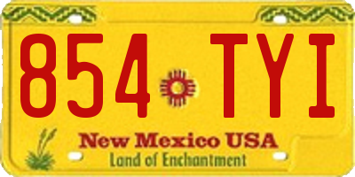 NM license plate 854TYI