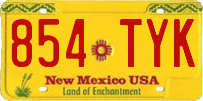 NM license plate 854TYK