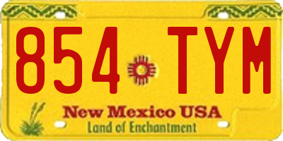 NM license plate 854TYM