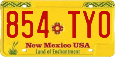 NM license plate 854TYO