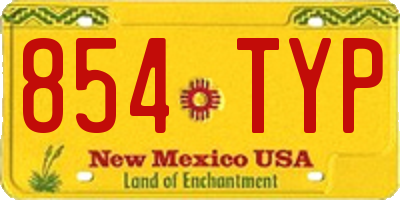 NM license plate 854TYP