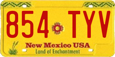 NM license plate 854TYV