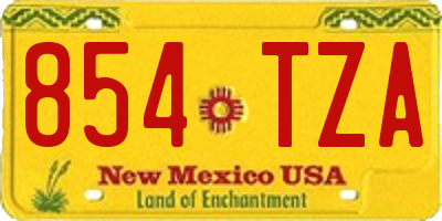 NM license plate 854TZA