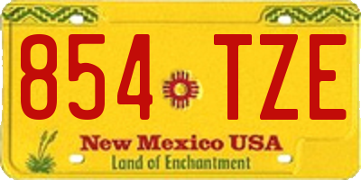 NM license plate 854TZE