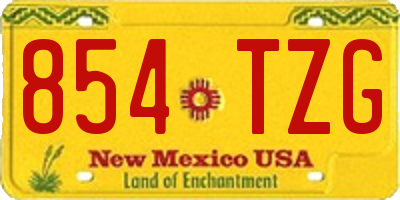 NM license plate 854TZG