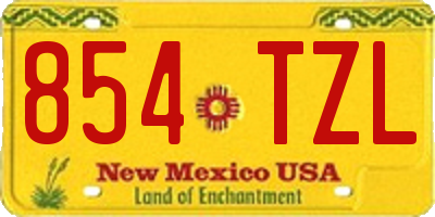 NM license plate 854TZL