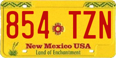 NM license plate 854TZN