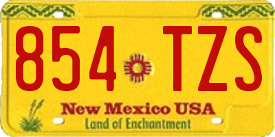 NM license plate 854TZS