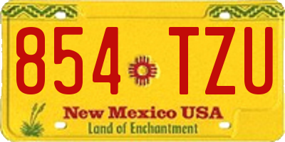 NM license plate 854TZU