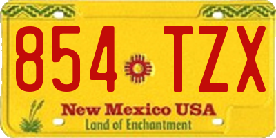 NM license plate 854TZX