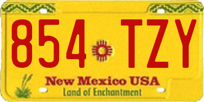 NM license plate 854TZY