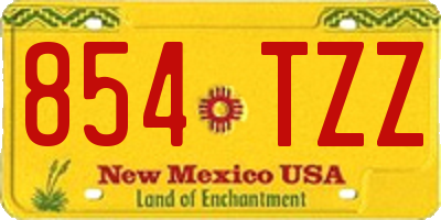 NM license plate 854TZZ