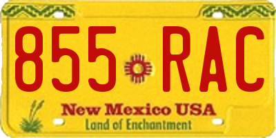 NM license plate 855RAC