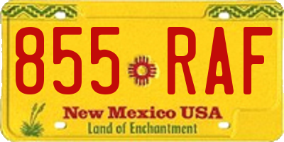 NM license plate 855RAF