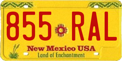 NM license plate 855RAL