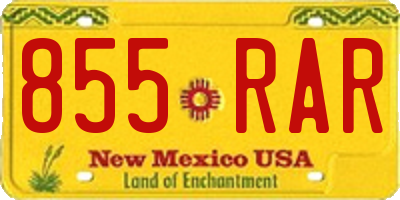 NM license plate 855RAR
