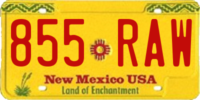 NM license plate 855RAW