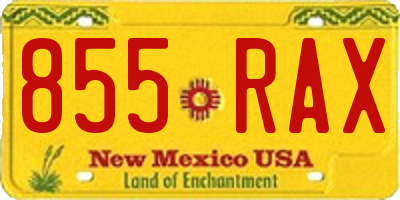 NM license plate 855RAX