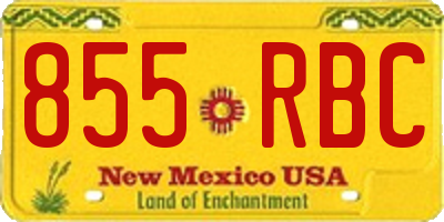 NM license plate 855RBC