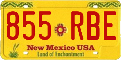 NM license plate 855RBE
