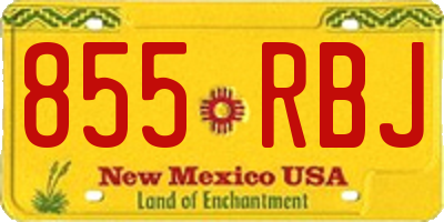 NM license plate 855RBJ