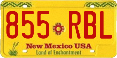 NM license plate 855RBL