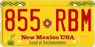 NM license plate 855RBM