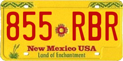 NM license plate 855RBR