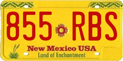NM license plate 855RBS