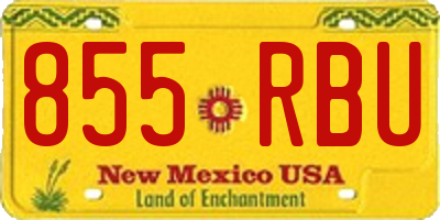NM license plate 855RBU