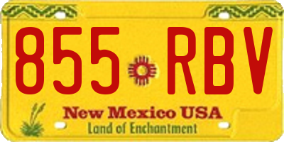 NM license plate 855RBV