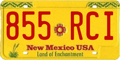 NM license plate 855RCI
