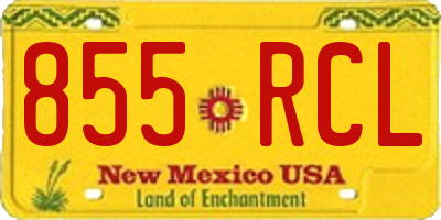NM license plate 855RCL